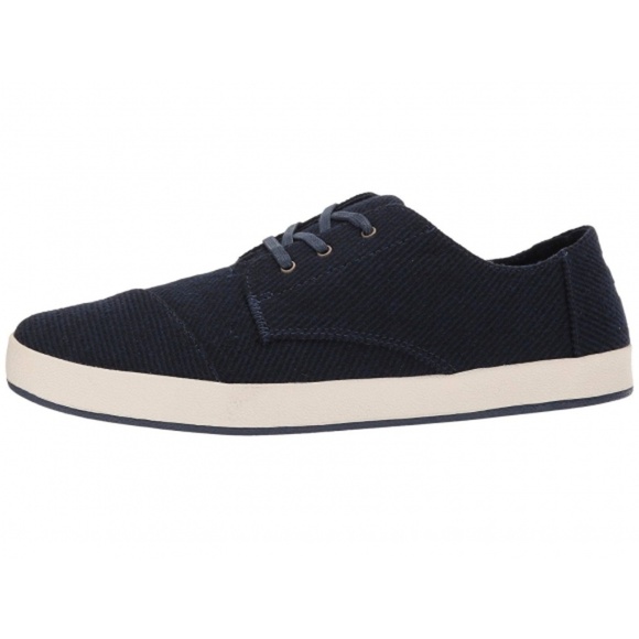 TOMS Men's Paseo Wool Sneaker, 10 D(M) US Navy Microstripe Wool - NEW IN - NEW! - Picture 2 of 7